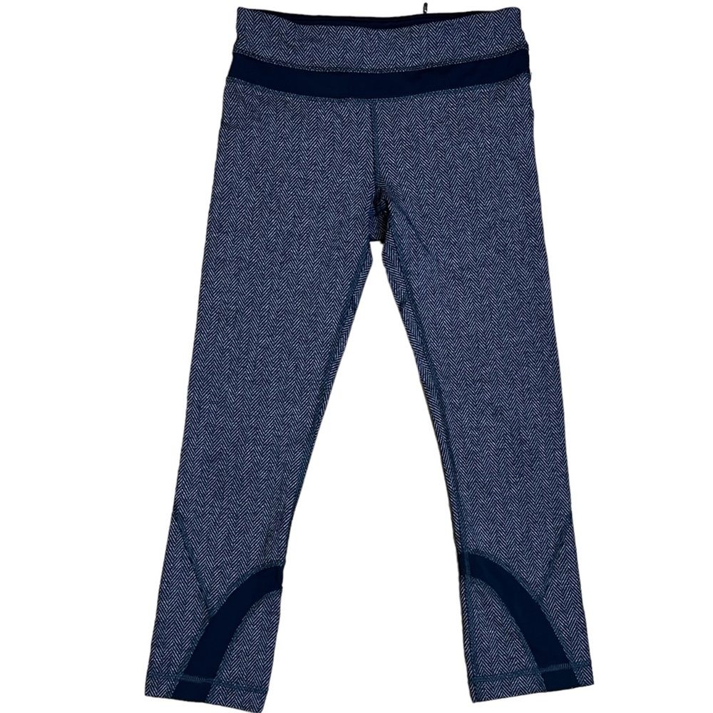 Lululemon Run Inspire Crop II All Luxtreme Giant Herringbone Black Heathered 4